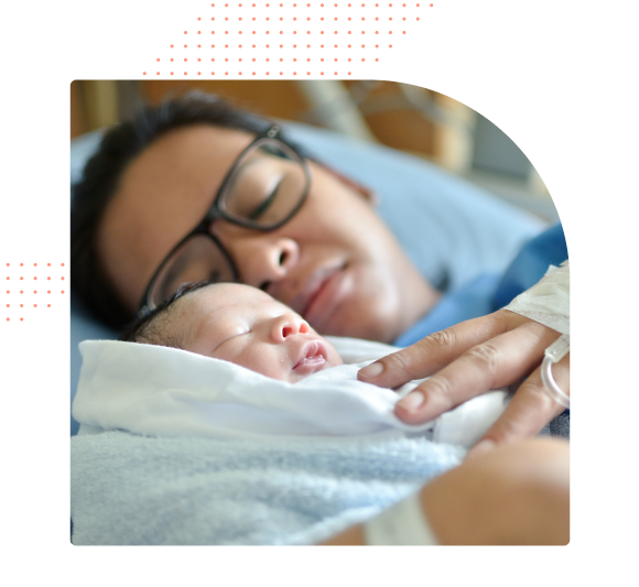 Mother and newborn in hospital