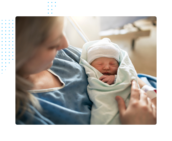 mother with her newborn recovering
